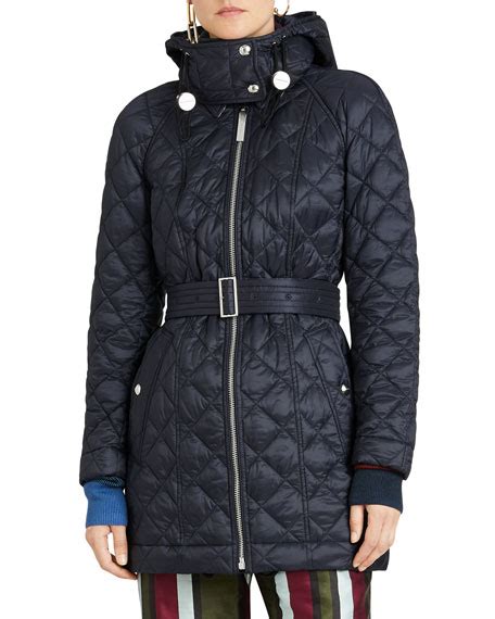 Burberry Baughton Lightweight Diamond Quilted Coat w/ 